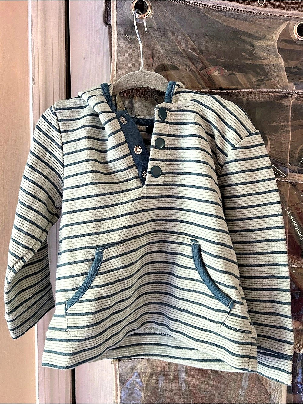 Picapino Striped Hooded Pullover Boys Size 3T Like New